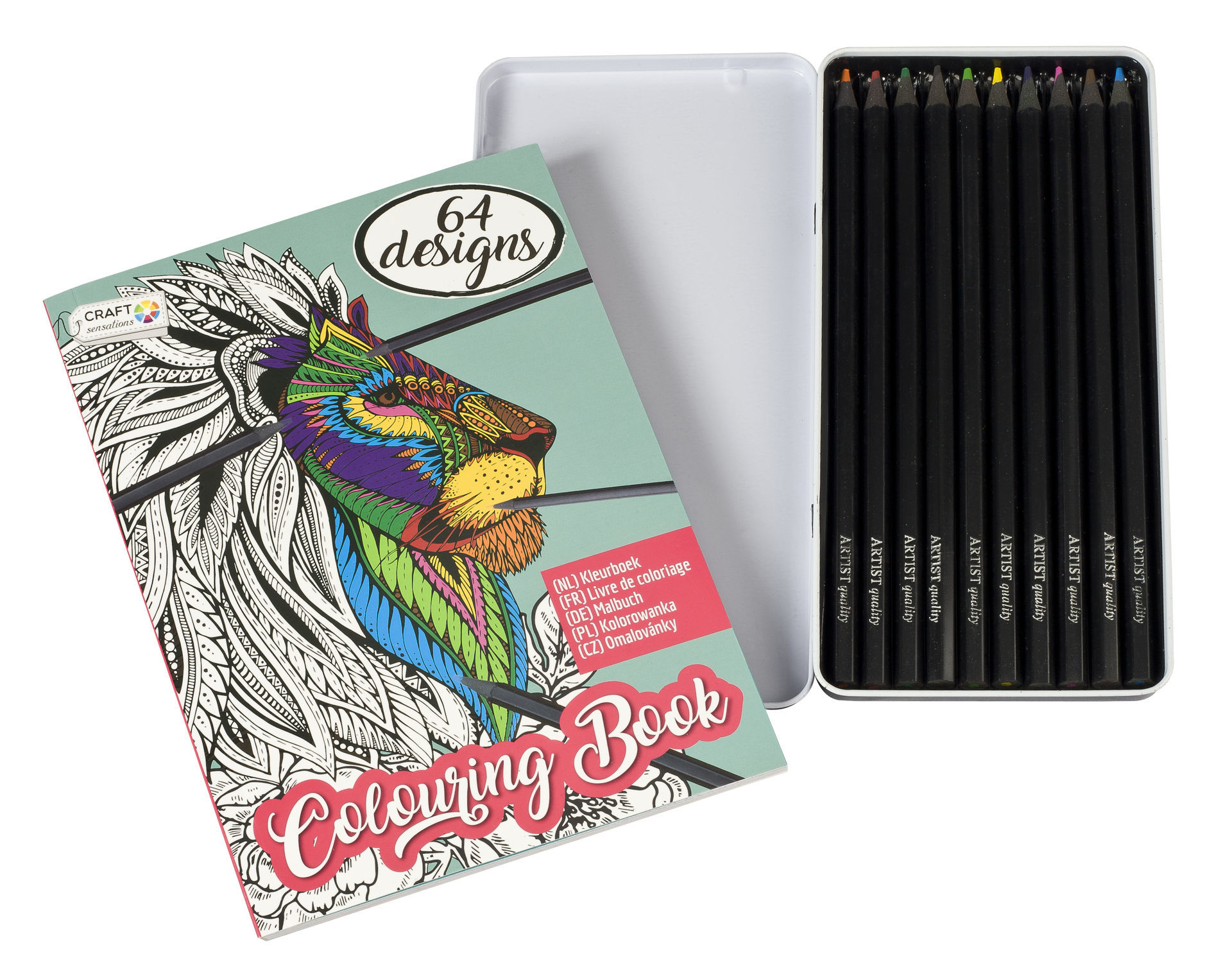 TritonX Malbuch mit Stiften, 32 Seiten