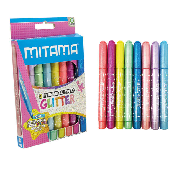 Bild von 8-er Pack JUMBO SUPER GLITTER Filzstifte