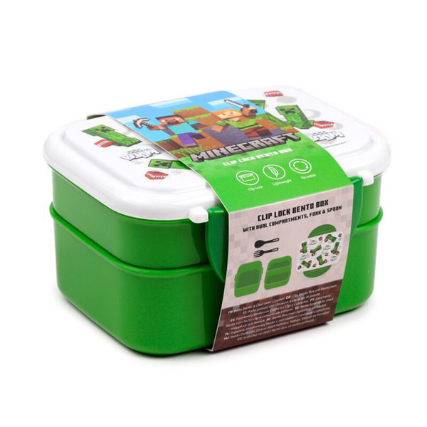 Bild von Minecraft Stapelbare Bento Lunch Box mit Besteck