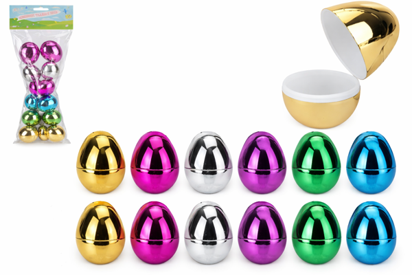 Bild von 12er Pack Oster-Eier zum befüllen aus chrom