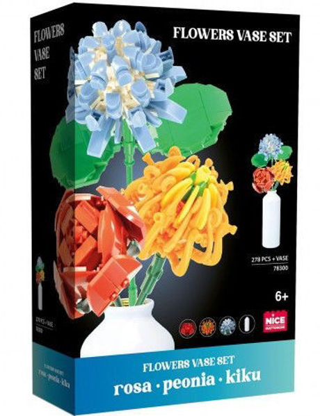 Bild von 3er Set Baustein Blumen inkl. Vase