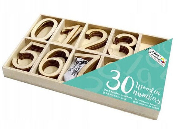 Bild von Holzzahlen, 30 Teile